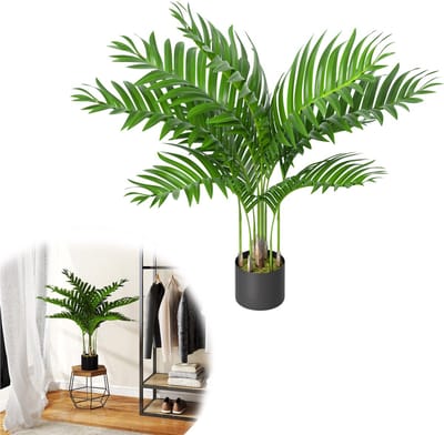 90cm Kunstpalmtje Uv-bestendige Kunstplant Voor Binnenshuis En Buitenlandse Decoratie Planten Voor Woonkamer, Balkon En Badkamer 1 Verpakking Kunstboom