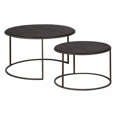 Tower Living - Spello bijzettafel set rond vanaf 58 cm - grijs