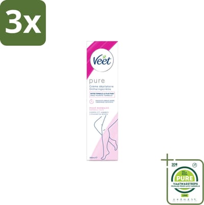 3 x Veet - Minima - Ontharingscrème - Normale Huid - 200ml - Grootverpakking - Ontharingscrème - Veet - Gladde Huid - Zachte Huid - Ontharen Benen