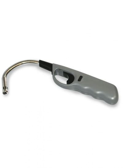Lange aansteker - Flexibele hals - Navulbaar - 27 cm - BBQ / kaarsen - open haard aansteken - Lighter - Met kinderslot - Grijs - Kunststof - Grijs/zwart Jonyx