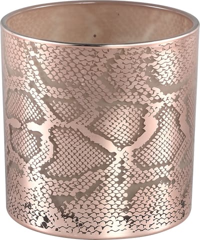 PTMD Giona Rond Windlicht - H15 x Ø15 cm - Glas - Koper