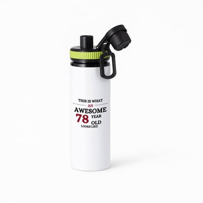 Hacebo® - An awesome 78 year waterfles met draaidop groen - Hoera 78 jaar - 78 geworden - verjaardagscadeau - cadeau voor opa/oma - water fles - 850ML