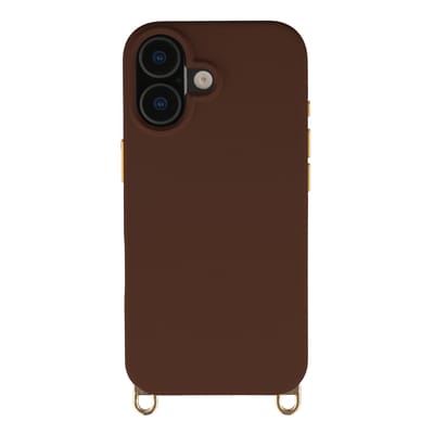 Selencia Hoesje - Geschikt voor iPhone 17 - Rivièra geschikt voor MagSafe Backcover met afneembare haakjes - Choco Brown