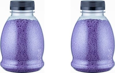 Badkaviaar Lavendel - 225 gram - Fles met zwarte dop - set van 2 stuks - bad parels voor in bad