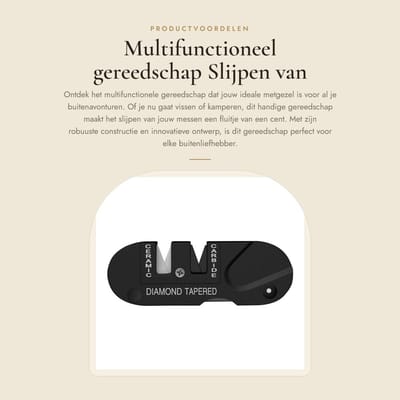 Dailygoods - Multifunctioneel gereedschap - Slijpen van messen - Draagbaar en handig - Zwart - Perfect voor vissen en kamperen - Robuust en lichtgewicht
