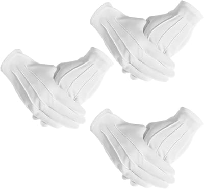 Zachte en Verstelbare Witte Kostuumhandschoenen met Knopen voor Politieuniformen, Ceremonies en Tuxedo's - Ideaal voor Inspectie van Munten en Sieraden