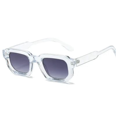 Prestige Eyewear - Zomerse Zonnebril - UV 400 - Incl. Lederen Brilkoker - Hoog Kwaliteit - Vrouwen en Heren - Festival Brillen - Modieuze Zonnebril - Transparant Grey -