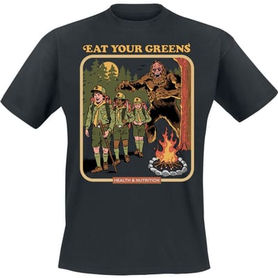 Steven Rhodes - Fun T-shirt - Eat Your Greens - M tot XXL - voor Mannen - zwart
