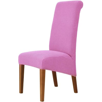 Hoge Rugleuninghoes Afneembaar Stoelhoes Banket Jacquard Verdikken Stoelen Spandex Hoes Stoelhoezen Eetkamer Hotel Thuis Chair Cover pink