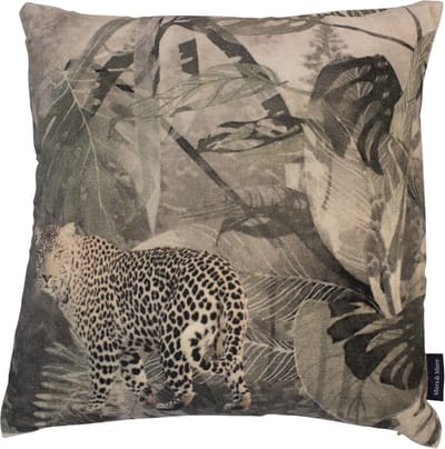 Fluwelen Kussen met Panter in de Jungle