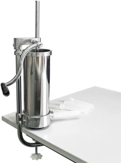 QIN® Worstenvuller - Worstenmaker - Worstmaker - Worstmachine - Worstenvul Machine - 3,5L - 63x12x12cm - Zilver - 63cm x 12cm x 12cm
