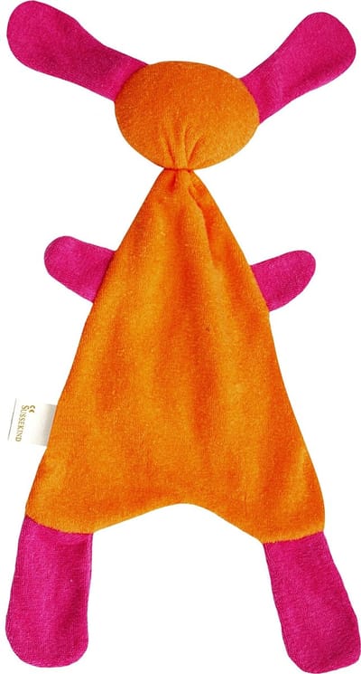 Sussekind Doggy van oranje/fuchsia katoenen tricot badstof