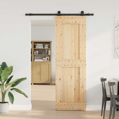 vidaXL - Schuifdeur - NARVIK - Naturel - en - Zwart - 70 - x - 210 - cm - (152,5 - cm)