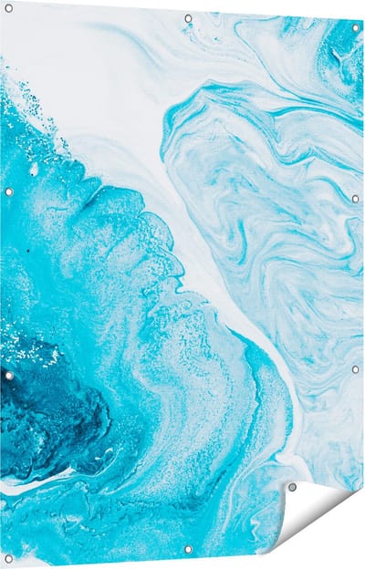 Gards Tuinposter Abstracte Kunst van een Oceaan - 90x120 cm - Tuindoek - Tuindecoratie - Wanddecoratie buiten - Tuinschilderij