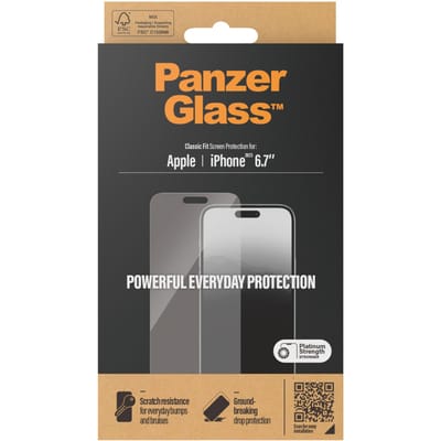 PanzerGlass Screenprotector geschikt voor Apple iPhone 15 Plus Glazen | PanzerGlass Classic Fit Screenprotector - Case Friendly