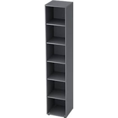 TOPAS LINE boekenkast, spaanplaat, 6 OH, 5 legborden, B 400 x D 400 x H 2156 mm, grafiet