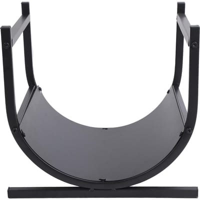 Étagère de Rangement pour Bois de Chauffage Porte-Bûches en Fer Forgé pour Cheminée Organisateur pour Intérieur Extérieur blanc