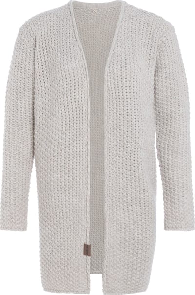 Knit Factory Carry Gebreid Dames Vest - Grof gebreid dames vest - Beige cardigan - Damesvest gemaak uit 30% wol en 70% acryl - Beige - 40/42