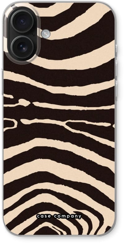 Case Company® - Hoesje geschikt voor iPhone 16 Plus hoesje - Arizona Zebra - Soft Cover Telefoonhoesje - Bescherming aan alle Kanten en Schermrand