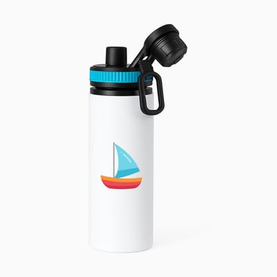 Hacebo® - Zeilboot waterfles met draaidop blauw - Boten - schippers - Boot - kapitein - water fles - 850ML