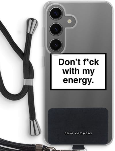 Case Company® - Hoesje met koord geschikt voor Samsung Galaxy S24 hoesje met Koord - My energy - Telefoonhoesje met Zwart Koord - Bescherming aan alle Kanten en Over de Schermrand