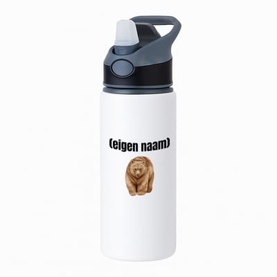 Hacebo® - grote beer met eigen naam waterfles met rietje zwart - Beer - beren liefhebbers - iemand die houdt van beren - verjaardag - cadeau - kado - water fles - 650ML
