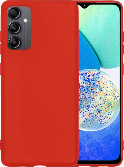 Hoesje - Geschikt voor Samsung Galaxy A14 - Sterk & Shockproof - Hoes Cover - Siliconen Case - Telefoonhoesjes - Rood