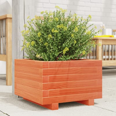 vidaXL - Plantenbak - 40x40x26,5 - cm - massief - grenenhout - wasbruin