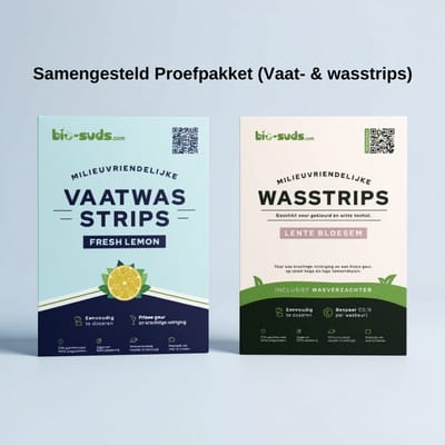 GREENGOODS® - Samengesteld Proefpakket - Wasstrips proefpakket - Biologische Wasstrips - Wasmiddeldoekjes - Vaatwasserstrips - Vaatwasstrips - Vaatwasser stripdoekjes