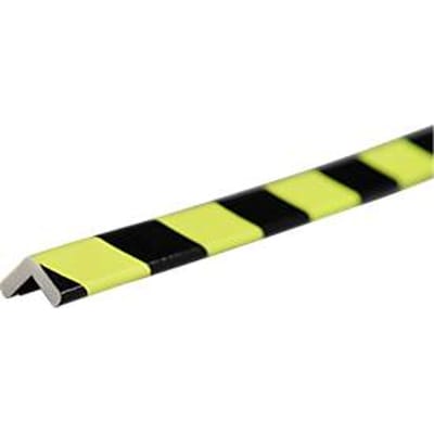 Hoekbeschermprofiel type E, 1 m/stuk, geel/zwart, fluorescerend (bij daglicht), magnetisch