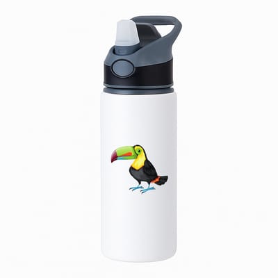 Hacebo® - Toecan waterfles met rietje zwart - Vogels - Dieren liefhebbers - Jungle - dieren - dierendag - water fles - 650ML