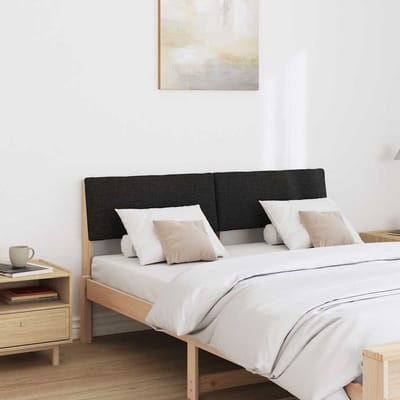 vidaXL - Gestoffeerd - hoofdbord - Zwart - 160 - cm - Massief - grenenhout