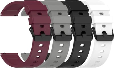 Vervangende Horlogebandjes voor Smartwatch - 4-Pack Zachte Siliconen Sportbanden, Compatibel met Q19 Model, Comfortabel en Duurzaam