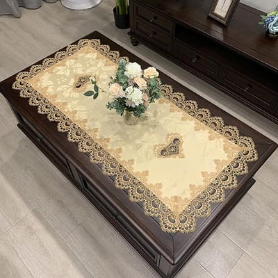 Tafelkleed Rechthoekig Tafelkleed Europees Geborduurd Koffietafelhoes Tafel Westerse Thee bloem Effen Kleur Stof Kant Boek 50X100cm