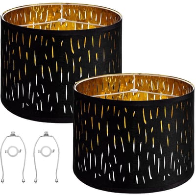 Abat-jour Cylindrique 2 Pièces 13 x 13 x 10 po Abat-jour Rond Moyen avec Support