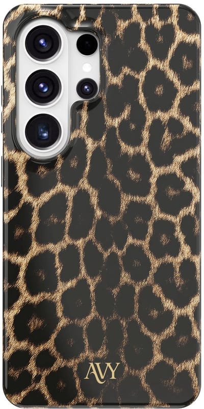 AVY Hoesje geschikt voor Samsung Galaxy S26 Ultra | Panthera Chic | Panter | Bruin | Hard Shell Back Cover | Compatibel met MagSafe & Qi2