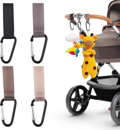 Verstelbare Kinderwagen Clips - Set van 4 Buggy Haken voor Boodschappentassen en Luiertassen