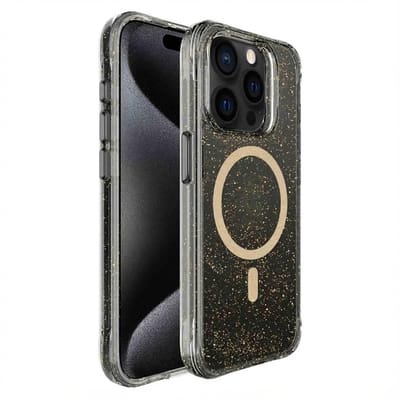 imoshion Hoesje - Geschikt voor Apple iPhone 15 Pro - Glitter Backcover geschikt voor MagSafe 2.0 - Goud