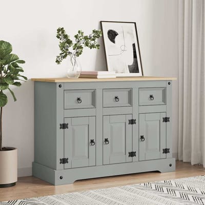 vidaXL - Dressoir - Corona - 112x43x78 - cm - massief - Mexicaans - grenenhout - grijs
