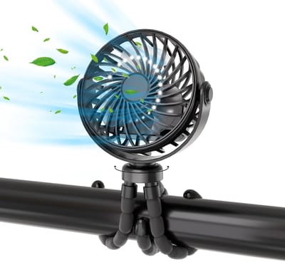 Mini Ventilator - Draagbare Mini Ventilator - USB Ventilator - Stille Mini Fan - afneembare 3-snelheden - 360° draaibare - Zwart
