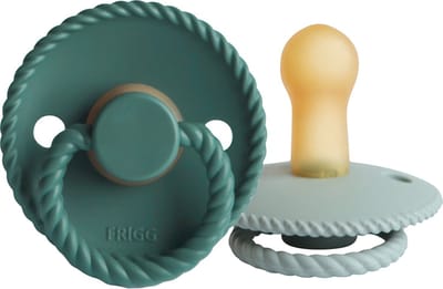 Frigg Rope Fopspeen - 6-18 mnd (2 stuks) - Sage/Vintage Green