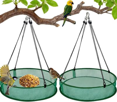 Set van 2 Netvoeders, 50 cm, Afvalcontainer voor Tuinen, Buitenruimtes en Balkons, 50.8 x 10.5 cm, Groene Kleur