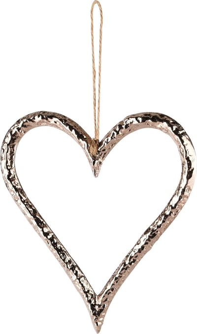 Dekoratief | Hanger hart, rose gold, aluminium, 14x1x15cm | A248469