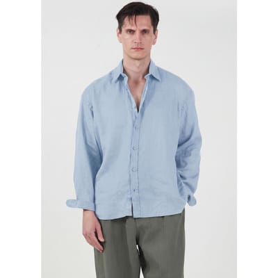 Heren Oversized Linnenmix Overhemd
