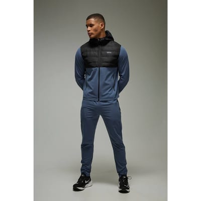 Men's Active Gewatteerd Regular Fit Trainingspak | Steel | Size XS