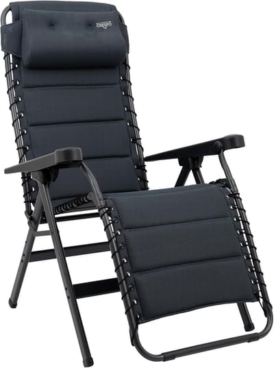 Relaxstoel - Lounge stoel - Buiten ontspannen - Verstelbaar met remsysteem - 97 x 15 x 73 cm - Grijs