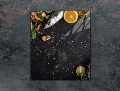 TMK ArtDeko - Snijplank - 45x52 cm - Rybna Print - Glas