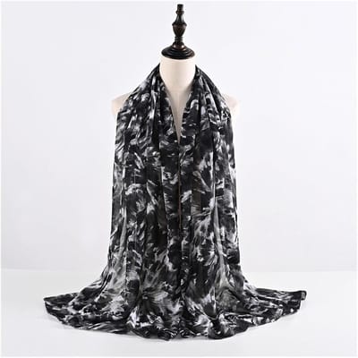 Dames Hoofddoek - Chique Sjaal - Warmte en Stijl - Zacht en Huidvriendelijk - 180x70cm - Zilverkleurig