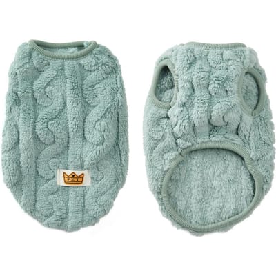 Vêtements Mignons Chauds pour Chat Automne Hiver Pull en Polaire pour Petits Chats Vêtements pour Chien Chaton Chiot Pull Animal de Compagnie Sphynx Costume de Noël (Green,XS) vert