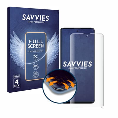 Savvies - Screenprotector voor Samsung Galaxy A51 - Folie Beschermfolie transparant volledig dekking 4 Stuks